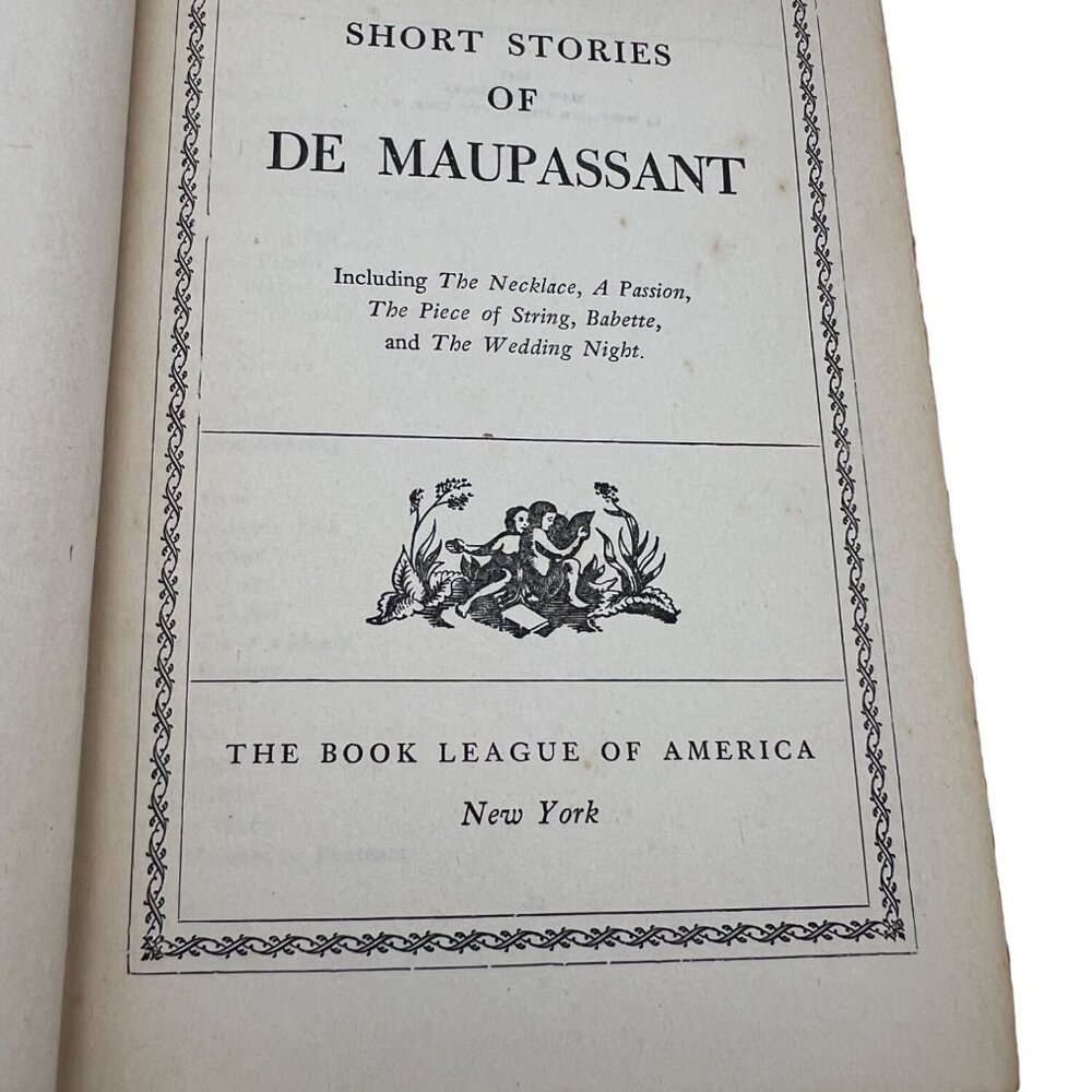 Vintage 1941 Short Stories of De Maupassant Book League America Hardcover 502pp